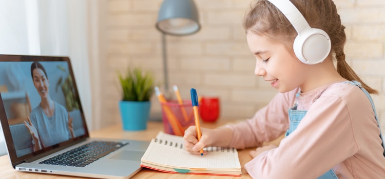 Students learning during COVID 19.